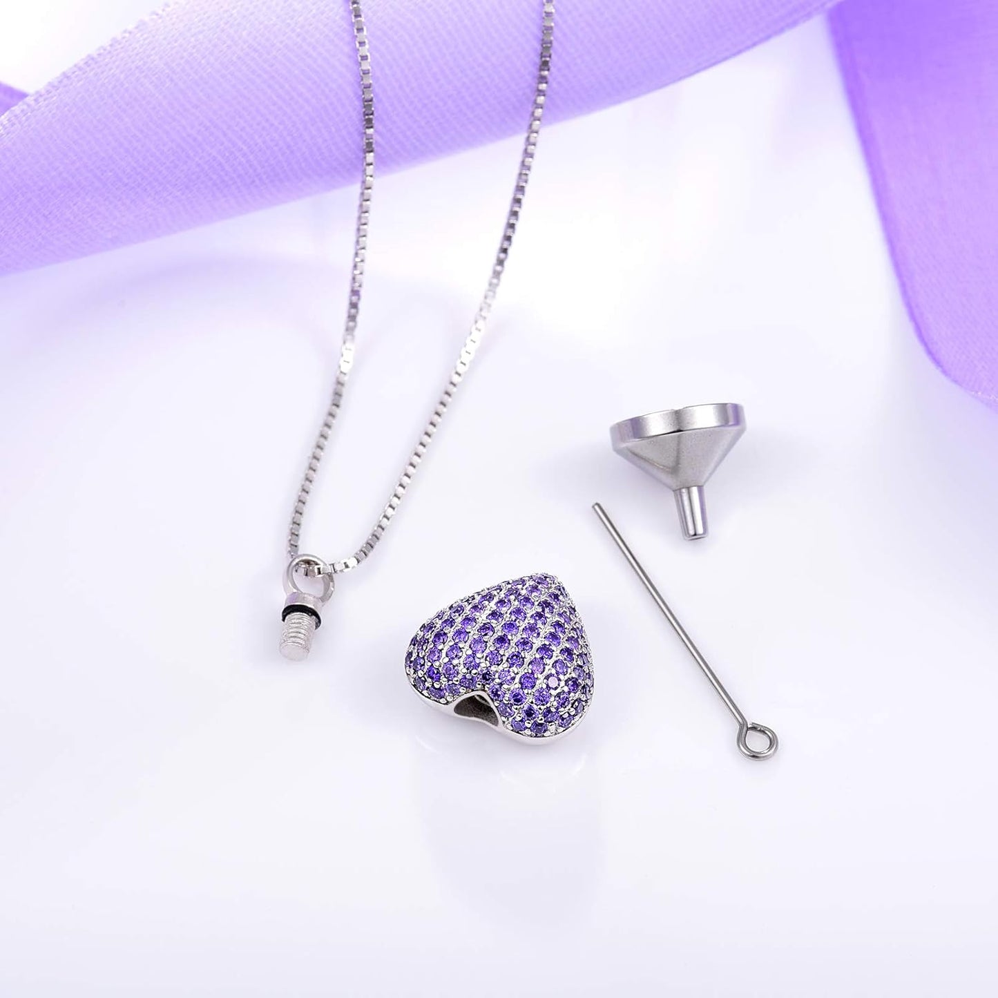 Sterling Silver Heart Urn Necklace – Memorial Pendant for Ashes & Loved Ones