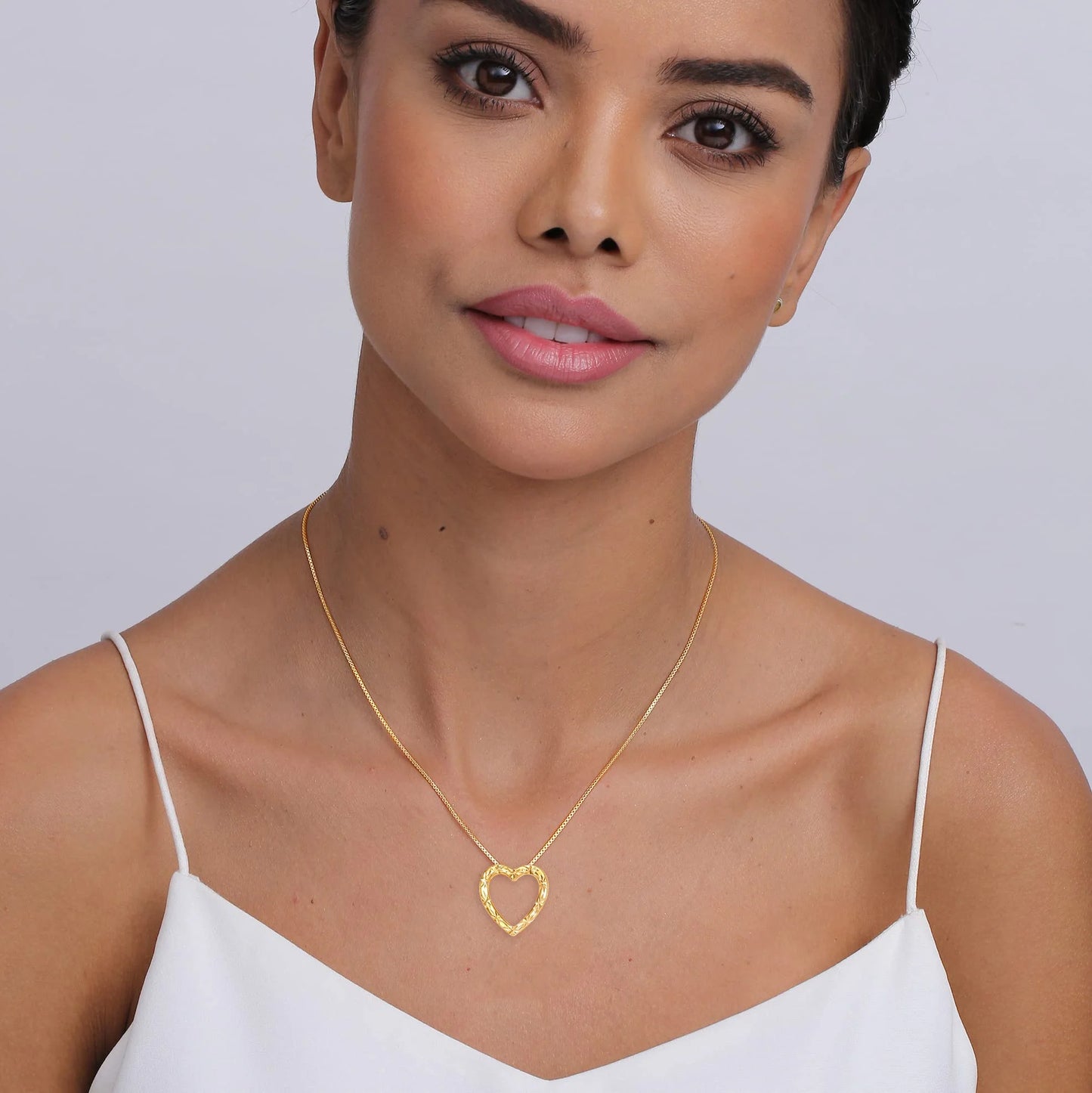 Reversible Heart Necklace – 18K Gold Plated Sterling Silver Pendant for Women & Teens