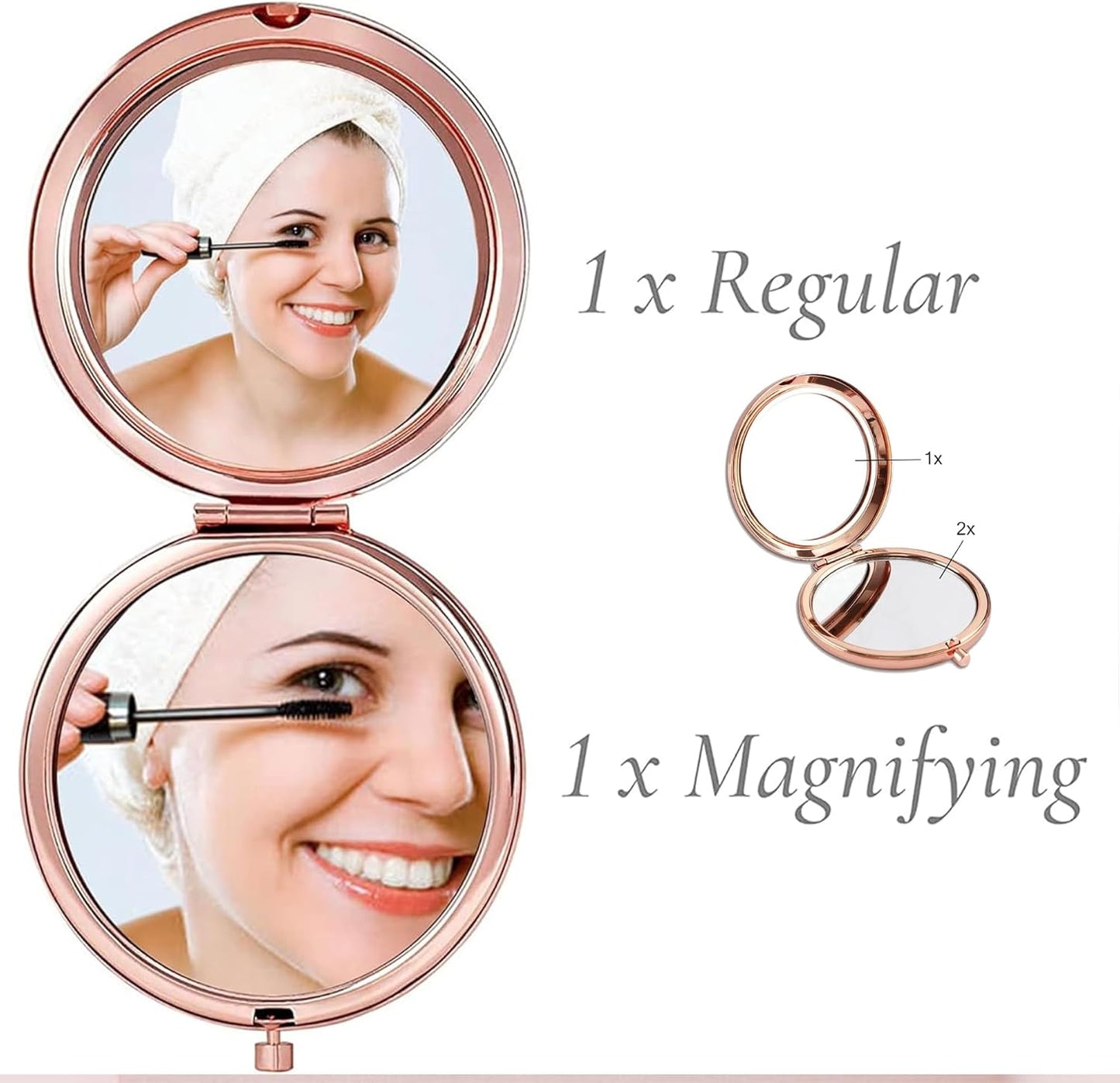 Rose Gold Compact Mirror - Elegant Gift for Aunt & Niece