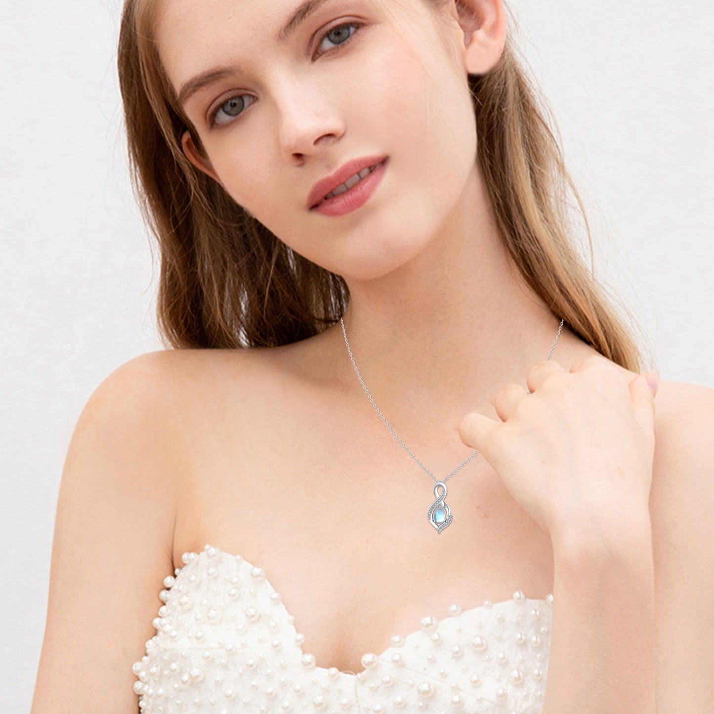 Moonstone Drop Pendant – Sterling Silver Necklace for Women