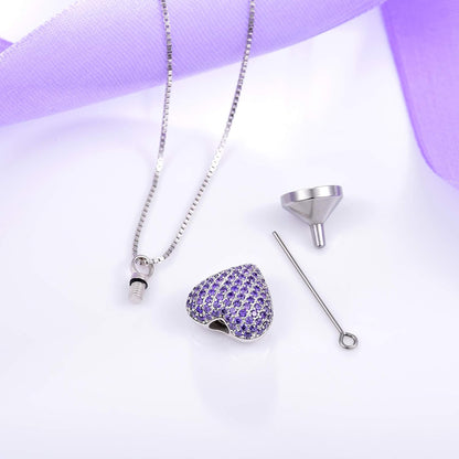 Sterling Silver Heart Urn Necklace – Memorial Pendant for Ashes & Loved Ones