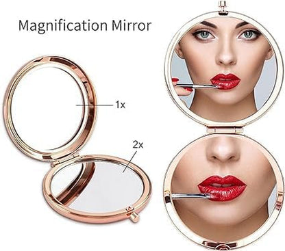 Rose Gold Compact Mirror – Elegant Gift for Aunt