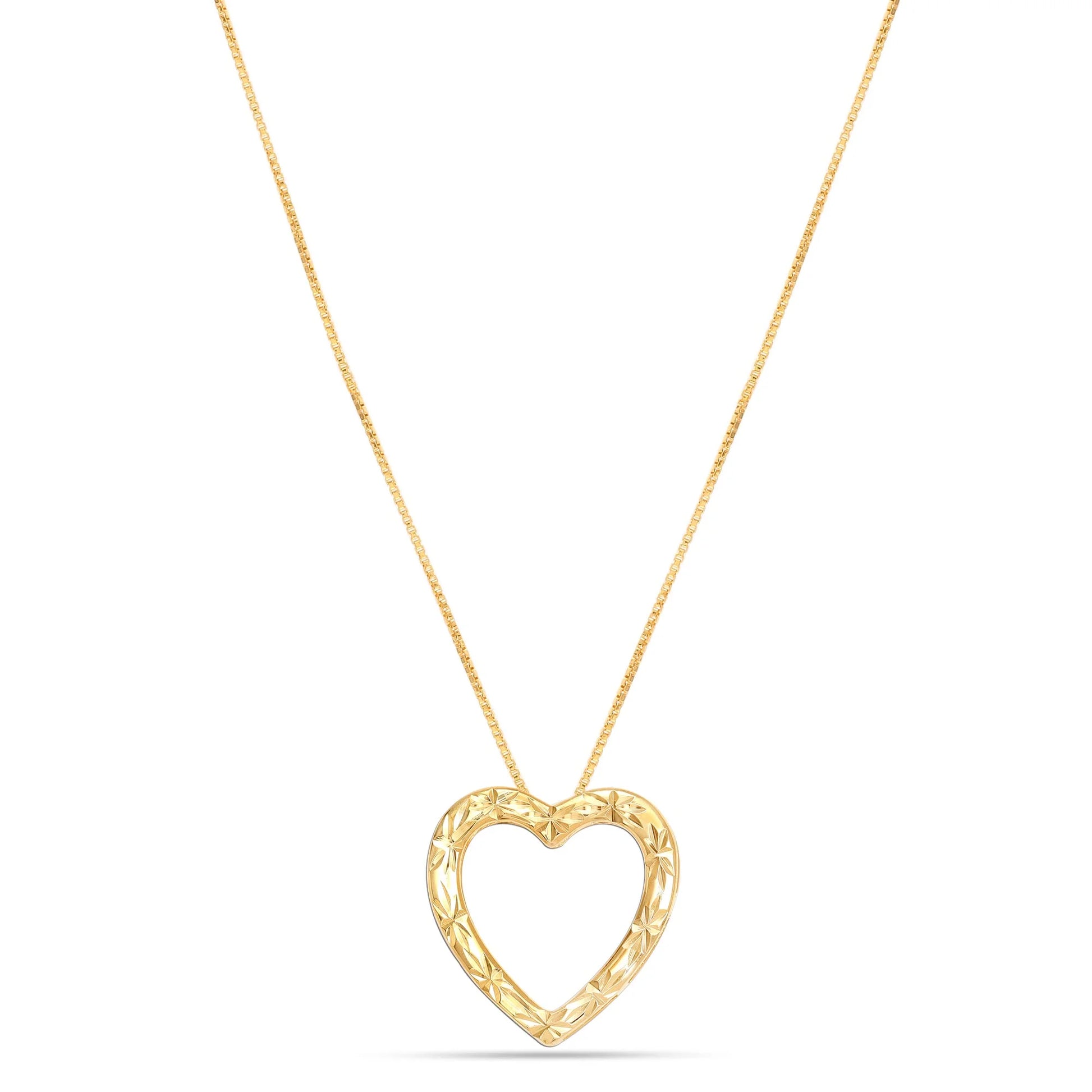 Reversible Heart Necklace – 18K Gold Plated Sterling Silver Pendant for Women & Teens
