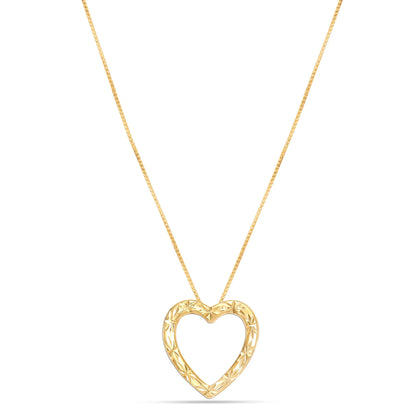 Reversible Heart Necklace – 18K Gold Plated Sterling Silver Pendant for Women & Teens