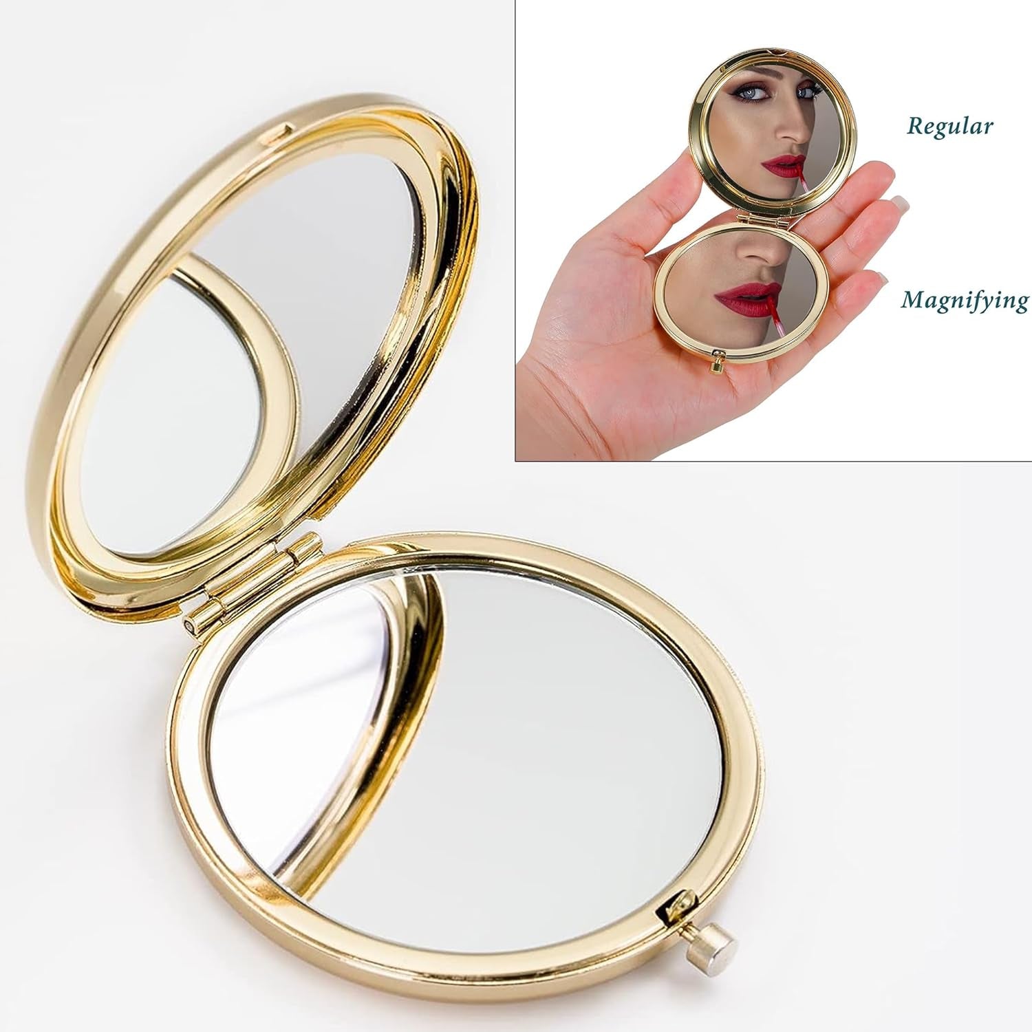 Gold Compact Mirror – Wedding Anniversary or Valentine’s Day Gift
