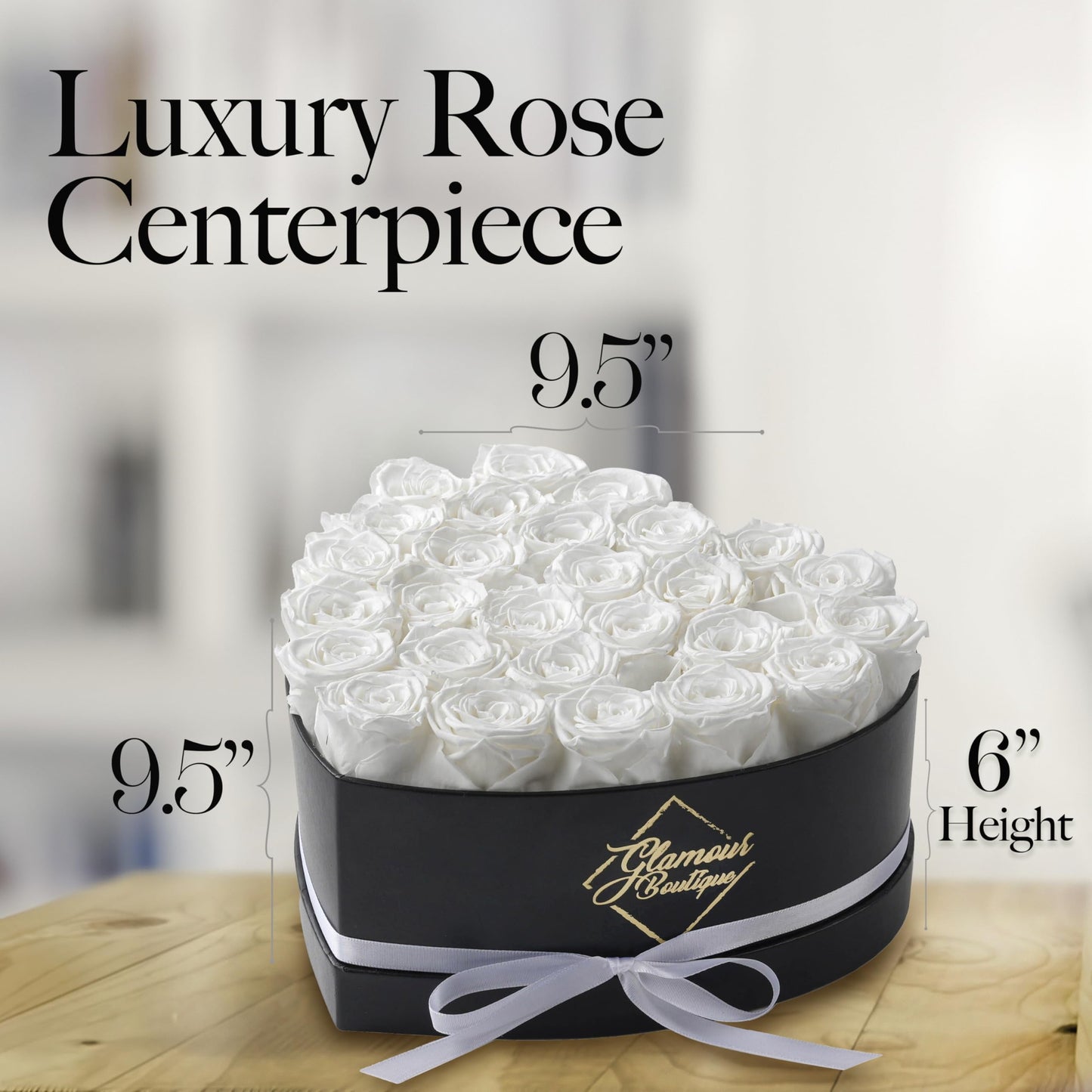27-Piece Forever Flowers Heart Shape Box - Preserved Roses, Immortal Roses That Last a Year - Eternal Rose Preserved Flowers for Delivery Prime Mothers Day & Valentines Day - White