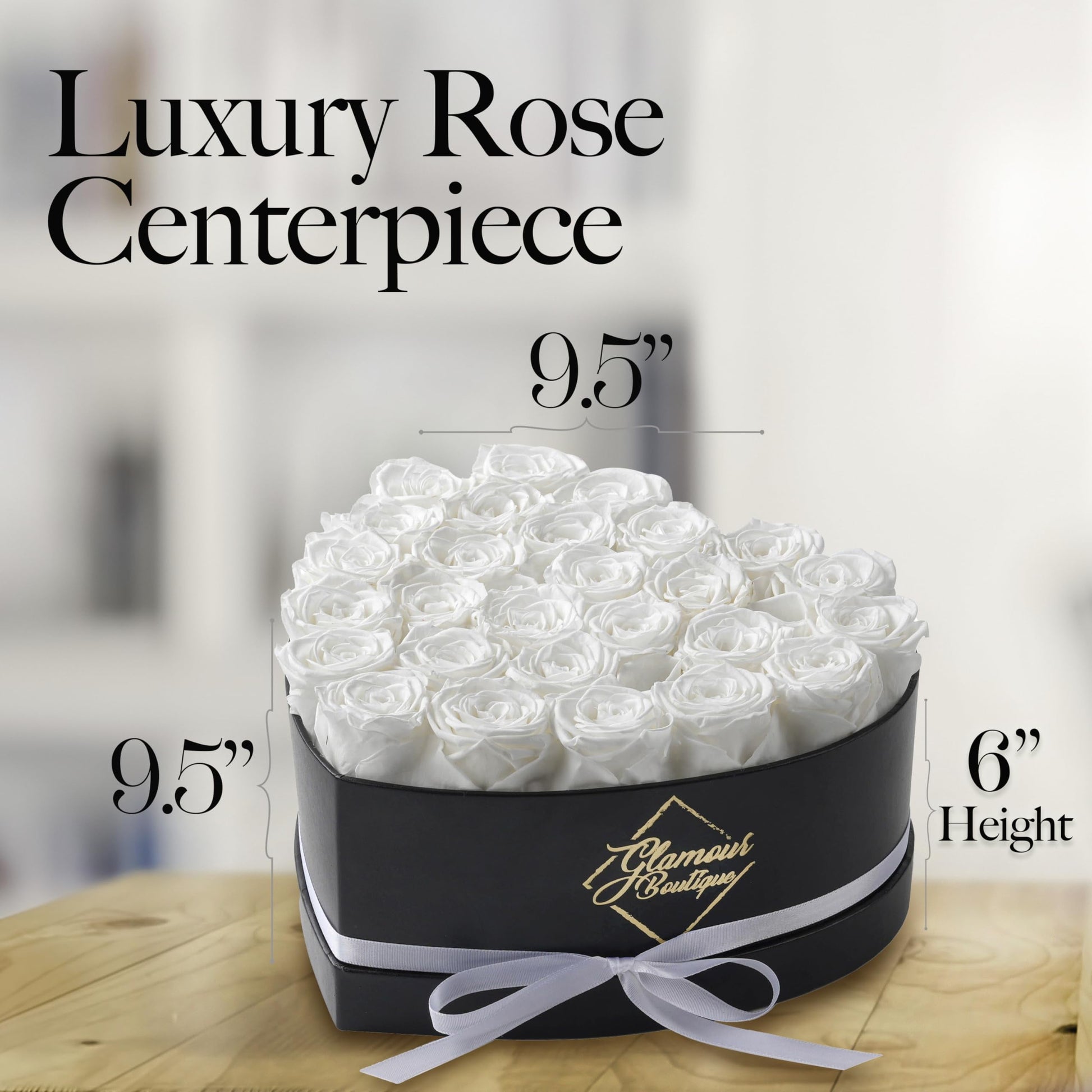 27-Piece Forever Flowers Heart Shape Box - Preserved Roses, Immortal Roses That Last a Year - Eternal Rose Preserved Flowers for Delivery Prime Mothers Day & Valentines Day - White