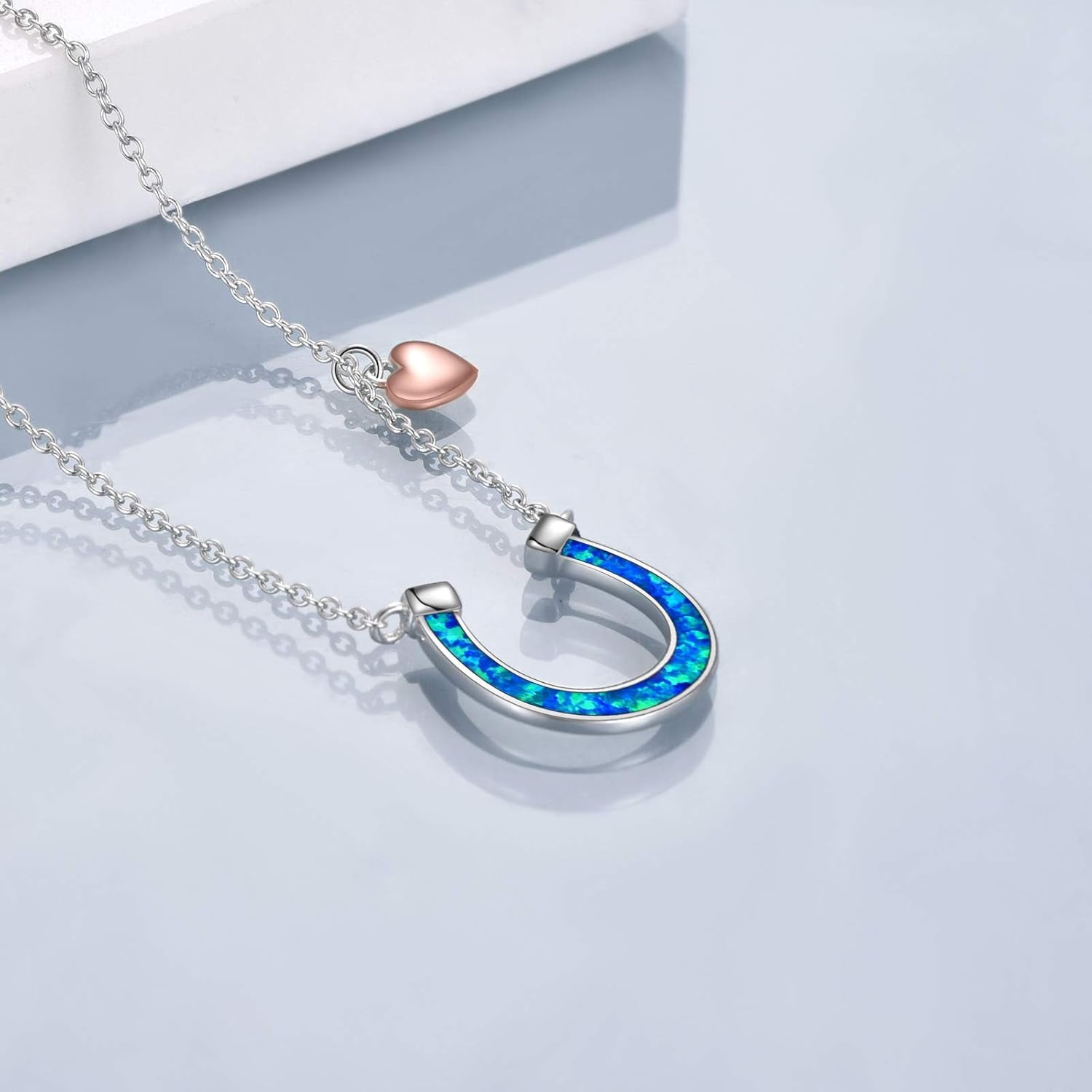Lucky Horseshoe Necklace – Sterling Silver Horse Pendant Gift for Women