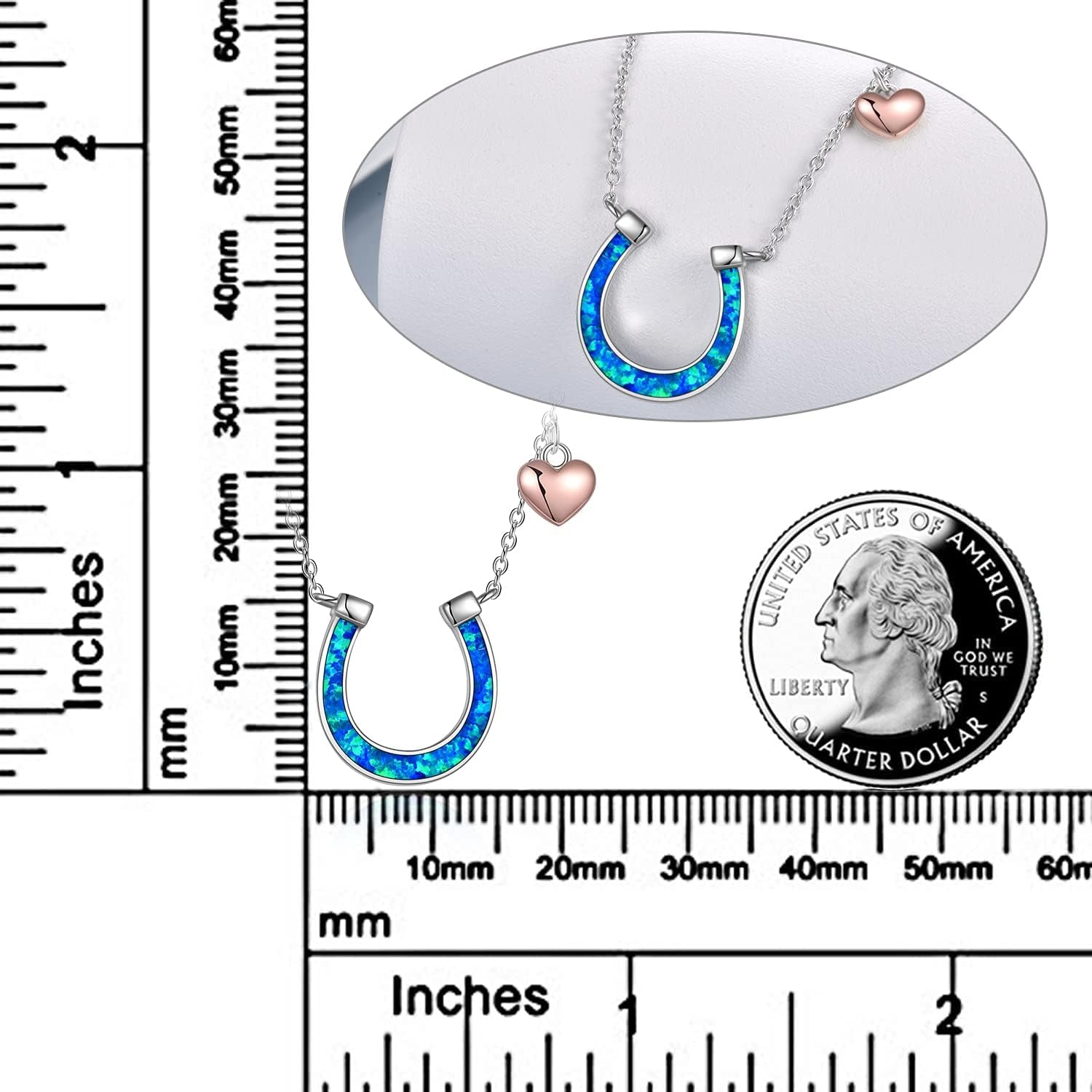 Lucky Horseshoe Necklace – Sterling Silver Horse Pendant Gift for Women