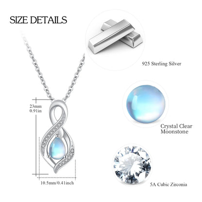 Moonstone Drop Pendant – Sterling Silver Necklace for Women