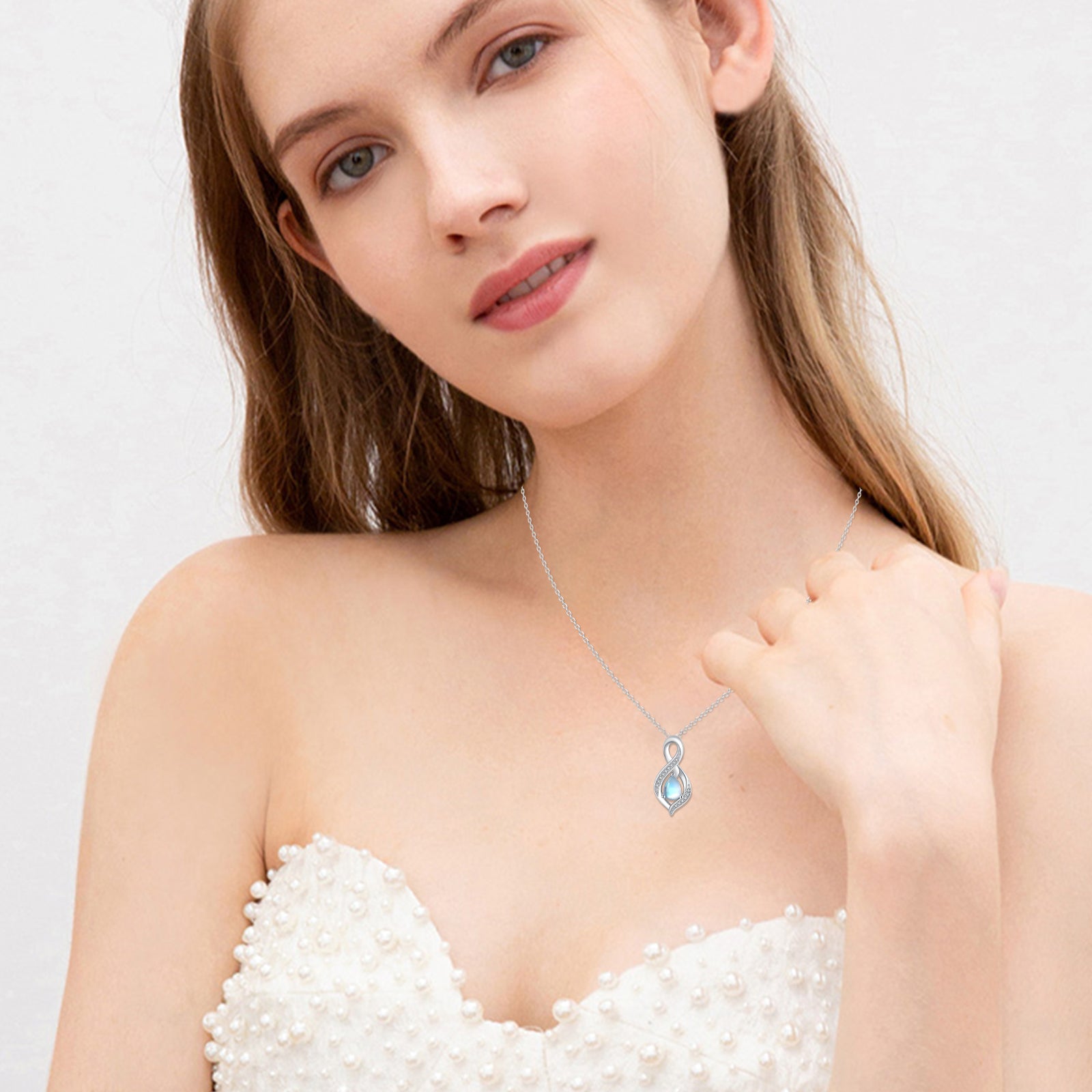 Moonstone Drop Pendant – Sterling Silver Necklace for Women