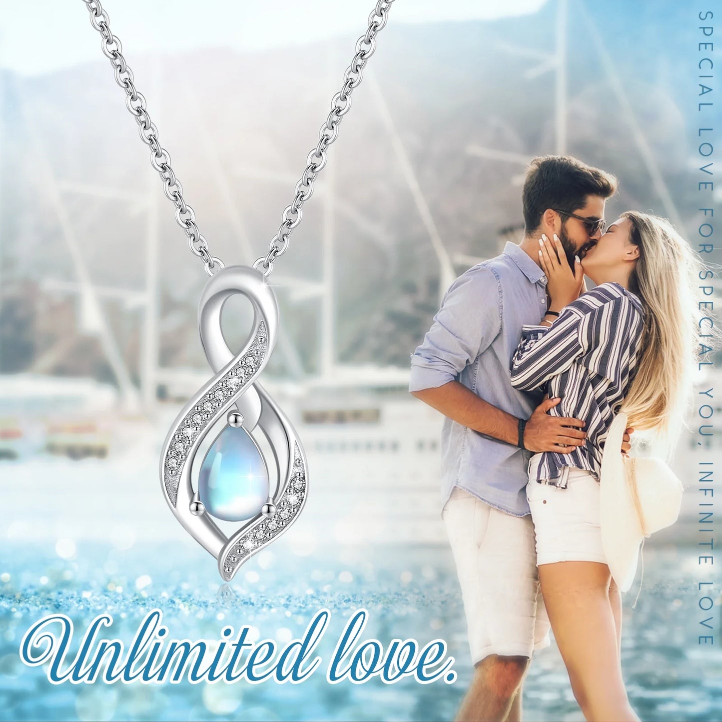 Moonstone Drop Pendant – Sterling Silver Necklace for Women