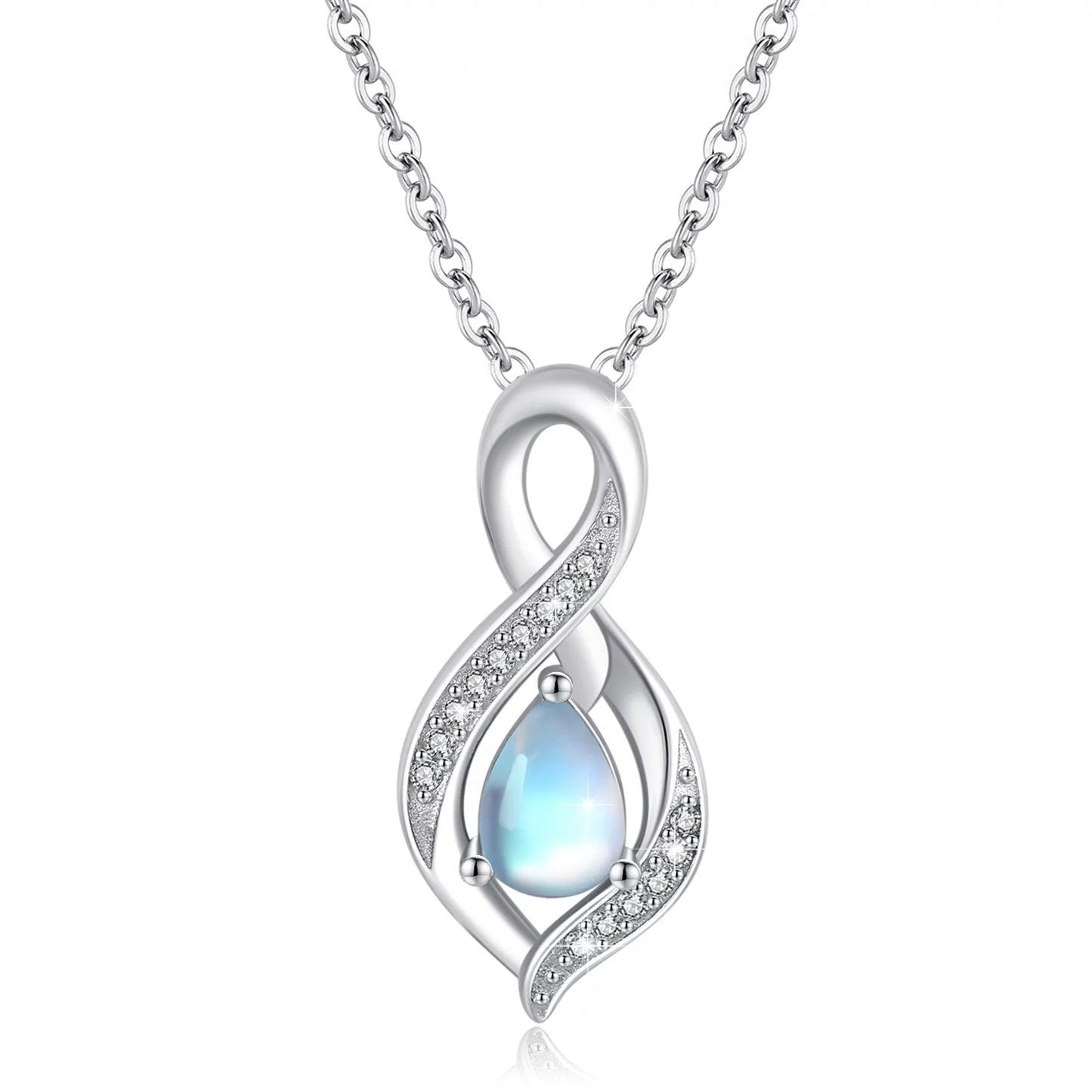 Moonstone Drop Pendant – Sterling Silver Necklace for Women
