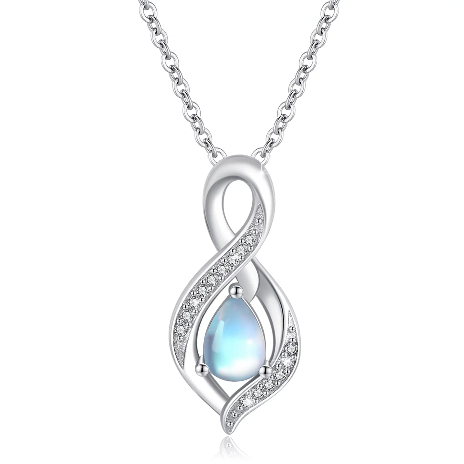 Moonstone Drop Pendant – Sterling Silver Necklace for Women