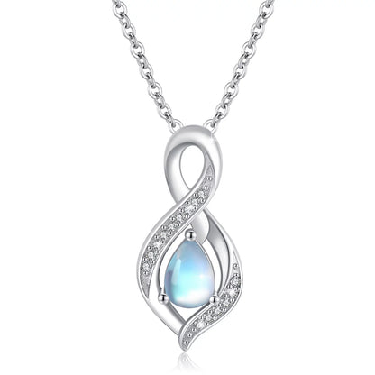 Moonstone Drop Pendant – Sterling Silver Necklace for Women