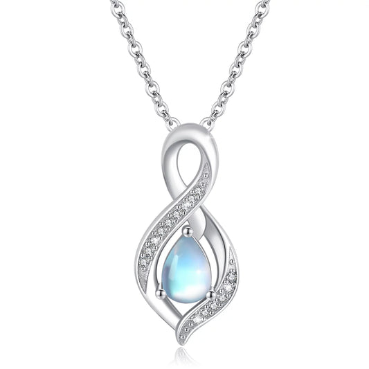 Moonstone Drop Pendant – Sterling Silver Necklace for Women