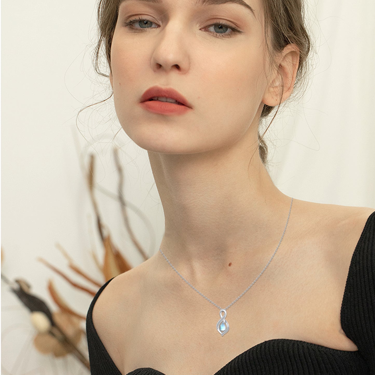 Moonstone Drop Pendant – Sterling Silver Necklace for Women