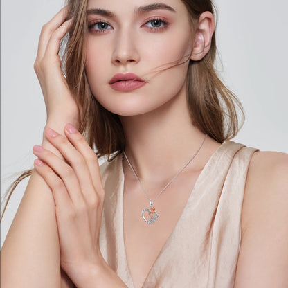 Sunflower Skeleton Hand Necklace – Sterling Silver Pendant for Women