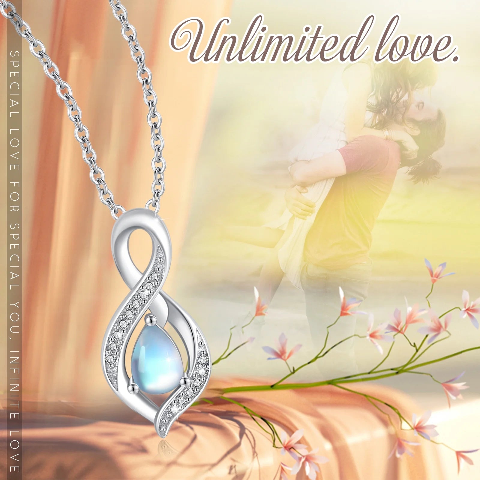 Moonstone Drop Pendant – Sterling Silver Necklace for Women
