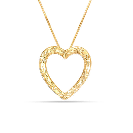Reversible Heart Necklace – 18K Gold Plated Sterling Silver Pendant for Women & Teens