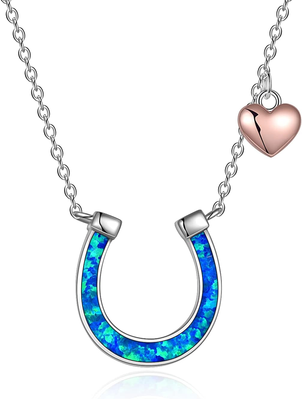 Lucky Horseshoe Necklace – Sterling Silver Horse Pendant Gift for Women