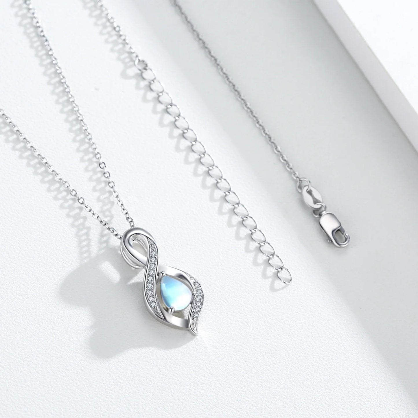 Moonstone Drop Pendant – Sterling Silver Necklace for Women
