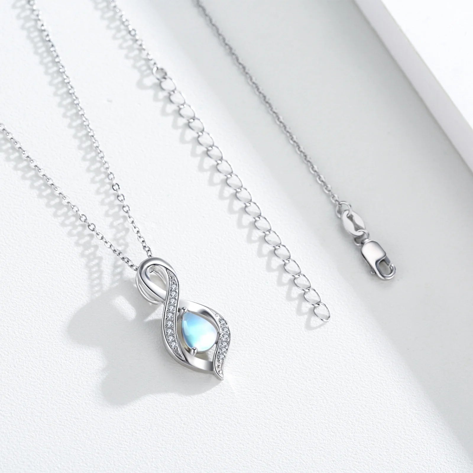 Moonstone Drop Pendant – Sterling Silver Necklace for Women