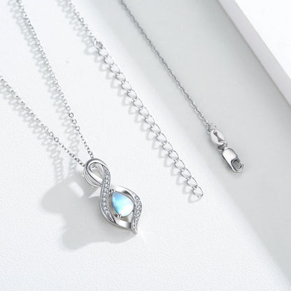 Moonstone Drop Pendant – Sterling Silver Necklace for Women